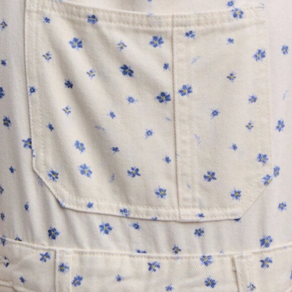 Multicolor Casual Women's ditsy Floral Print Wide-Leg Denim Overalls jumpsuit - Picture 7 of 8